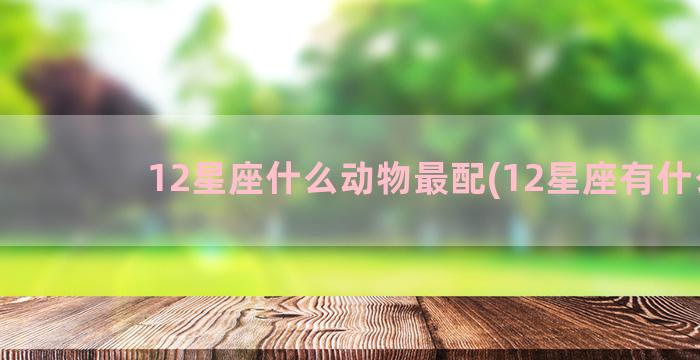 12星座什么动物最配(12星座有什么)