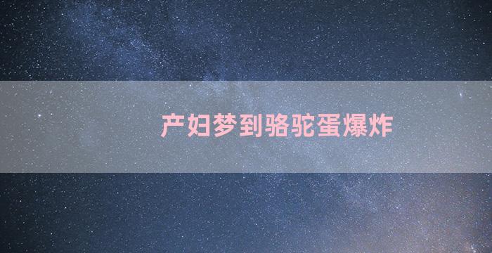 产妇梦到骆驼蛋爆炸