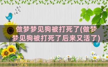 做梦梦见狗被打死了(做梦梦见狗被打死了后来又活了)