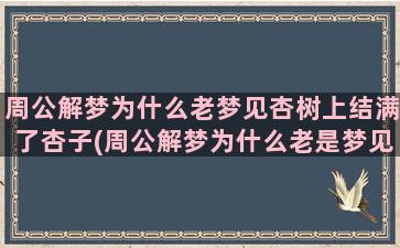 周公解梦为什么老梦见杏树上结满了杏子(周公解梦为什么老是梦见姓刁的人呢)