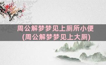 周公解梦梦见上厕所小便(周公解梦梦见上大厕)