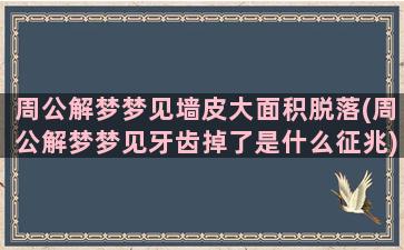 周公解梦梦见墙皮大面积脱落(周公解梦梦见牙齿掉了是什么征兆)