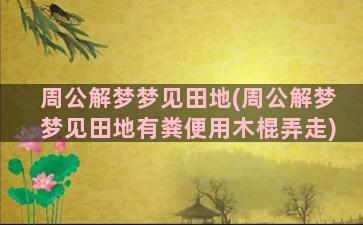 周公解梦梦见田地(周公解梦梦见田地有粪便用木棍弄走)