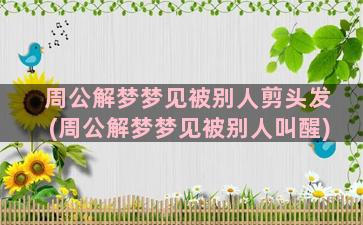 周公解梦梦见被别人剪头发(周公解梦梦见被别人叫醒)