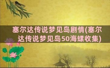 塞尔达传说梦见岛剧情(塞尔达传说梦见岛50海螺收集)