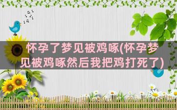 怀孕了梦见被鸡啄(怀孕梦见被鸡啄然后我把鸡打死了)