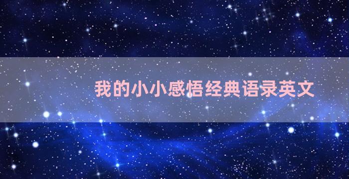 我的小小感悟经典语录英文