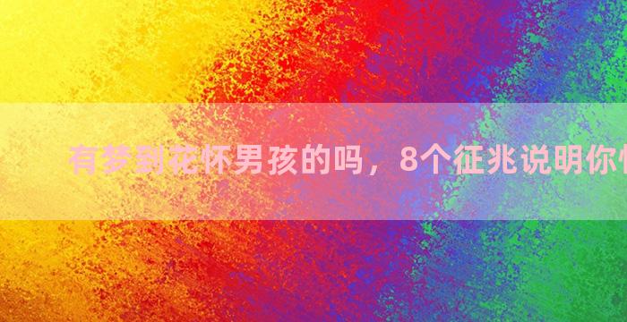 有梦到花怀男孩的吗，8个征兆说明你怀男孩了