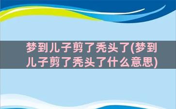 梦到儿子剪了秃头了(梦到儿子剪了秃头了什么意思)