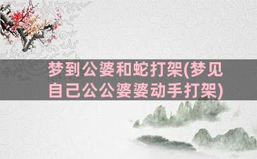 梦到公婆和蛇打架(梦见自己公公婆婆动手打架)