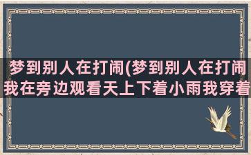 梦到别人在打闹(梦到别人在打闹我在旁边观看天上下着小雨我穿着雨衣)