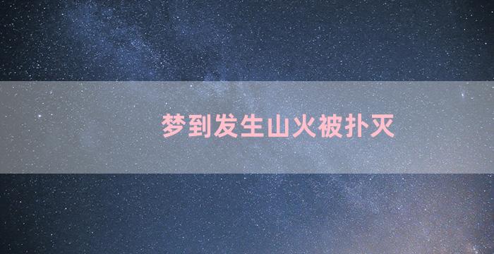 梦到发生山火被扑灭