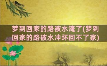 梦到回家的路被水淹了(梦到回家的路被水冲坏回不了家)