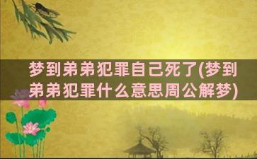 梦到弟弟犯罪自己死了(梦到弟弟犯罪什么意思周公解梦)