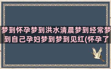 梦到怀孕梦到洪水清晨梦到经常梦到自己孕妇梦到梦到见红(怀孕了梦见洪水怀的男孩还是女孩)