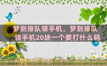 梦到排队领手机，梦到排队领手机20块一个要打什么码