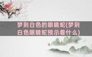 梦到白色的眼睛蛇(梦到白色眼睛蛇预示着什么)