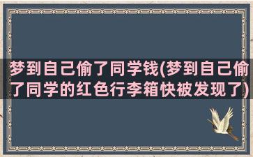 梦到自己偷了同学钱(梦到自己偷了同学的红色行李箱快被发现了)