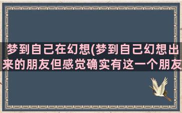 梦到自己在幻想(梦到自己幻想出来的朋友但感觉确实有这一个朋友)