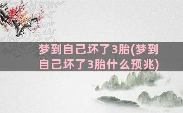 梦到自己坏了3胎(梦到自己坏了3胎什么预兆)