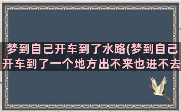 梦到自己开车到了水路(梦到自己开车到了一个地方出不来也进不去)