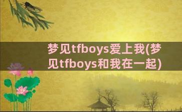 梦见tfboys爱上我(梦见tfboys和我在一起)