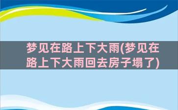 梦见在路上下大雨(梦见在路上下大雨回去房子塌了)