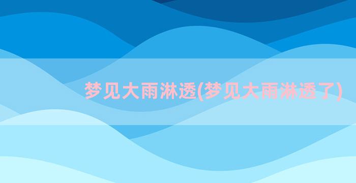 梦见大雨淋透(梦见大雨淋透了)