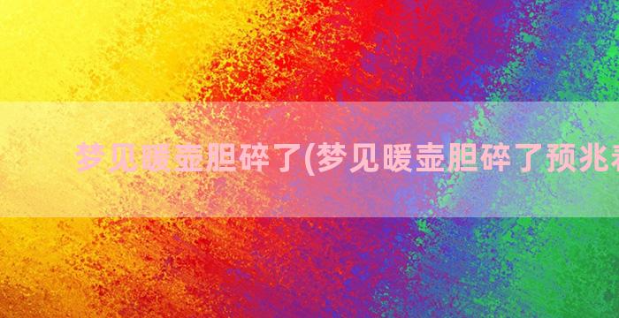 梦见暖壶胆碎了(梦见暖壶胆碎了预兆着什么)