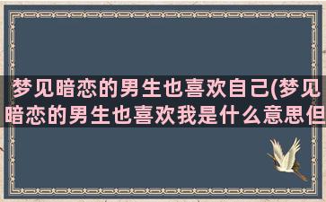 梦见暗恋的男生也喜欢自己(梦见暗恋的男生也喜欢我是什么意思但他现实中有对象)