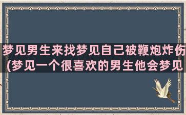 梦见男生来找梦见自己被鞭炮炸伤(梦见一个很喜欢的男生他会梦见我吗)