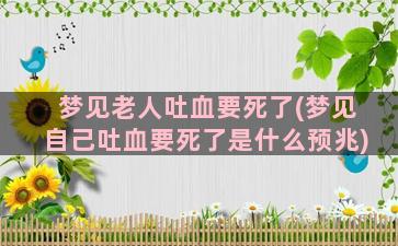 梦见老人吐血要死了(梦见自己吐血要死了是什么预兆)