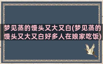 梦见蒸的馒头又大又白(梦见蒸的馒头又大又白好多人在娘家吃饭)