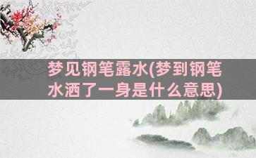 梦见钢笔露水(梦到钢笔水洒了一身是什么意思)