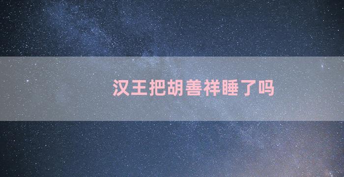 汉王把胡善祥睡了吗