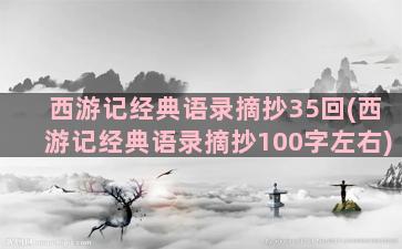 西游记经典语录摘抄35回(西游记经典语录摘抄100字左右)