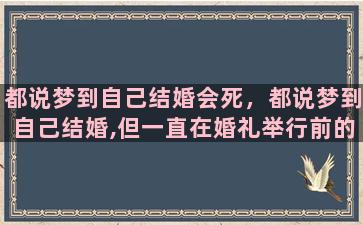 都说梦到自己结婚会死，都说梦到自己结婚,但一直在婚礼举行前的阶段