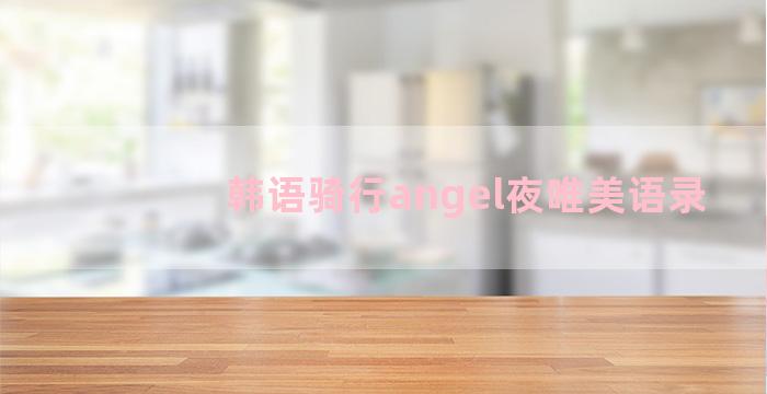 韩语骑行angel夜唯美语录